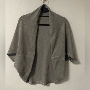Gray Open Front Cardigan/ Shrug Lightweight Sweater. OS